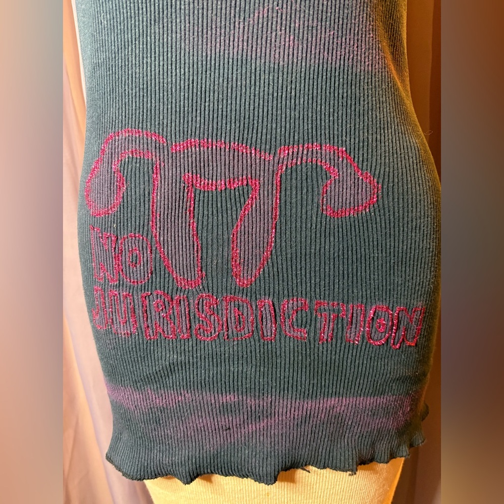 Original Feminist Wearable Art - “No Jurisdiction” Uterus Glitter Tank Dress